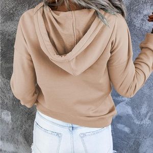 Women's Pullover Hoodie, Button Down Long Sleeve Sweatshirts With Pocket, size L